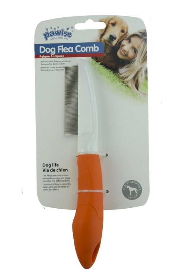 Flohkamm mit Griff orange