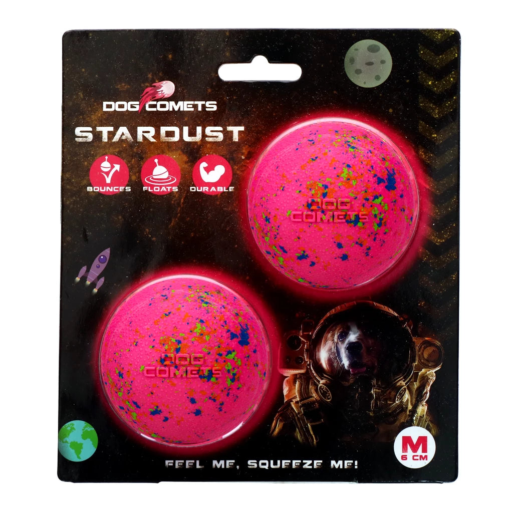 Dog Comets Stardust Pink M (2 Bälle-Set)