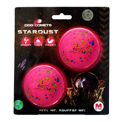 Dog Comets Stardust Pink M (2 Bälle-Set)