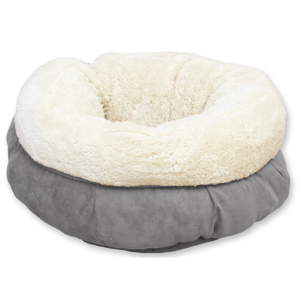 Katzen-Kuschel-Donut grau