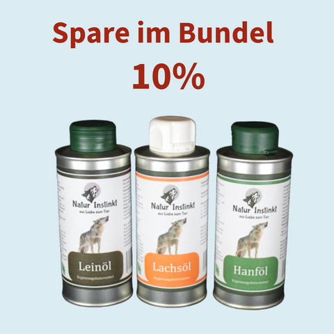 Öl Bundle | Lachs-, Lein-, und Hanföl je 500ml