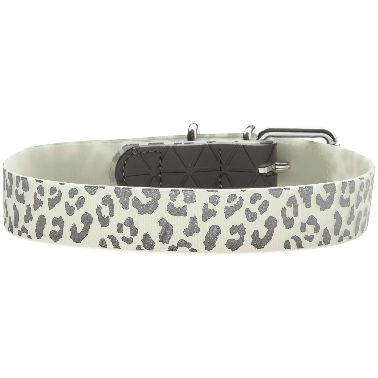 Halsband Convenience Reflect Glow S-M (45), weiß Leopardenmuster