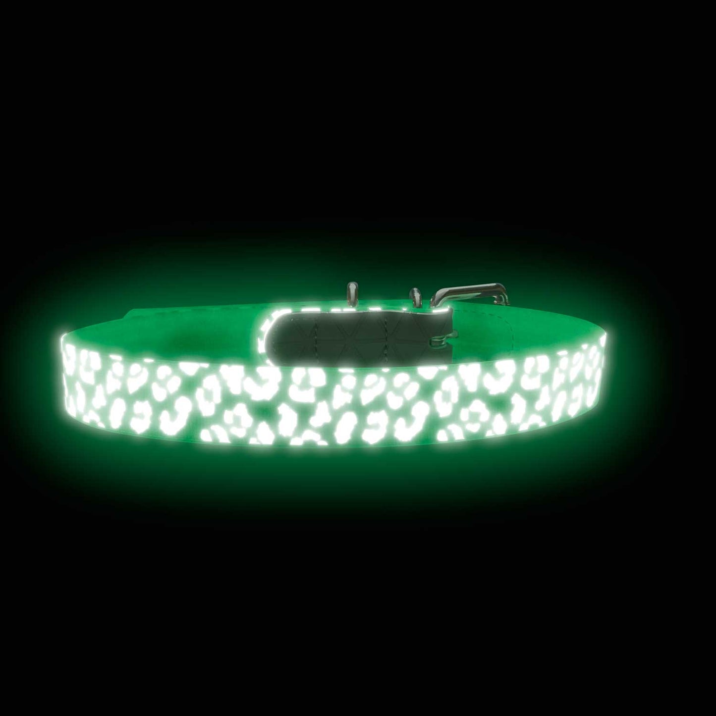 Halsband Convenience Reflect Glow L-XL (65), weiß Leopardenmuste