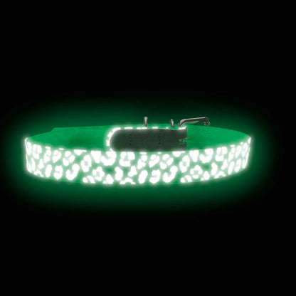 Halsband Convenience Reflect Glow L-XL (65), weiß Leopardenmuste