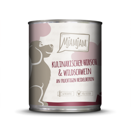 Mjamjam Hund Kulinarischer Hirsch mit Wildschwein
