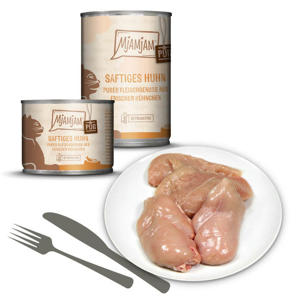 Mjamjam Katze saftiges Hühnchen pur
